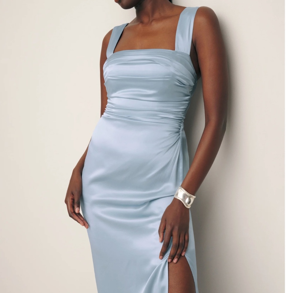Reformation Light Blue 100% Silk Maxi Dress